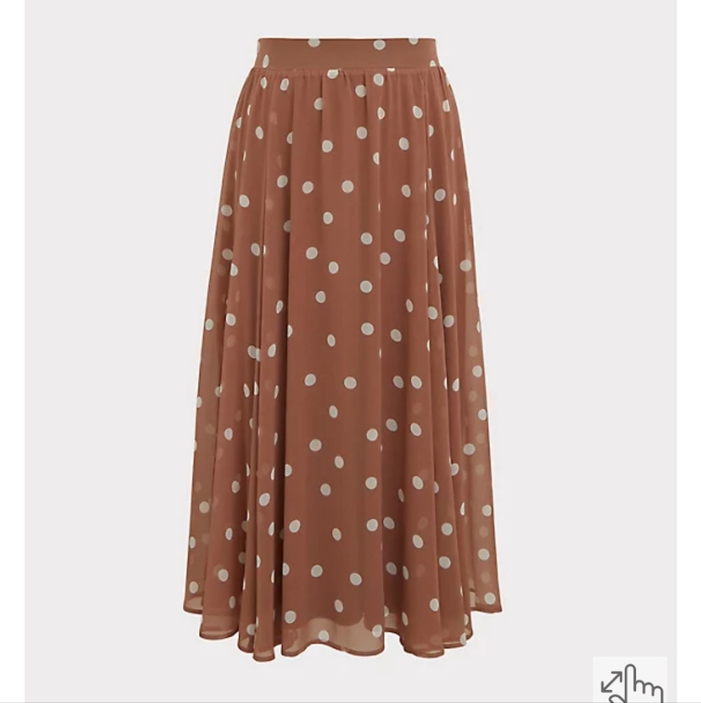 Polka dot chiffon maxi skirt
